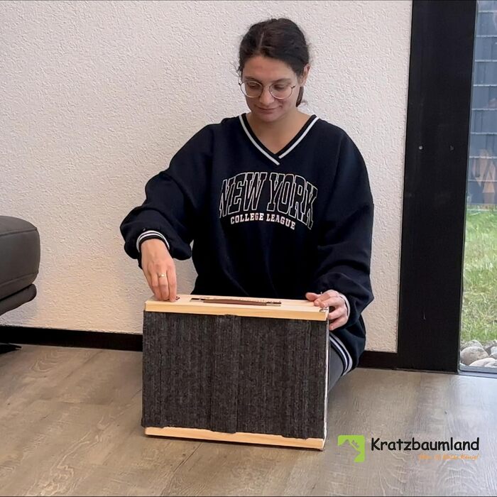 Рампа для собак та котів Kratzbaumland, складна та регульована по висоті, сіра, 80 см