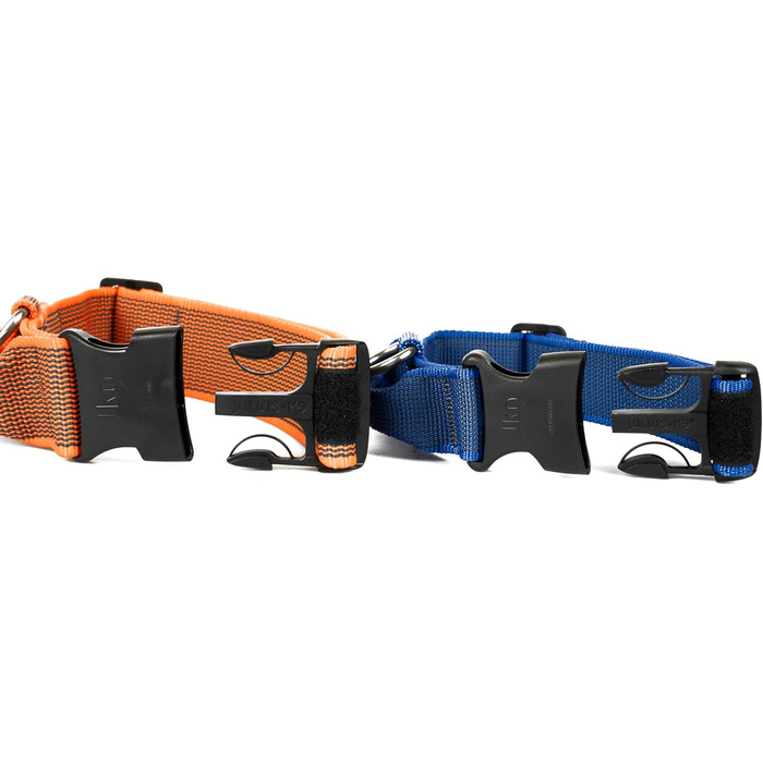 Нашийник Julius-K9 Color & Grey з ручкою, надійним затвором та змінним патчем, 40 мм (38-53 см), Оранжево-Сірий