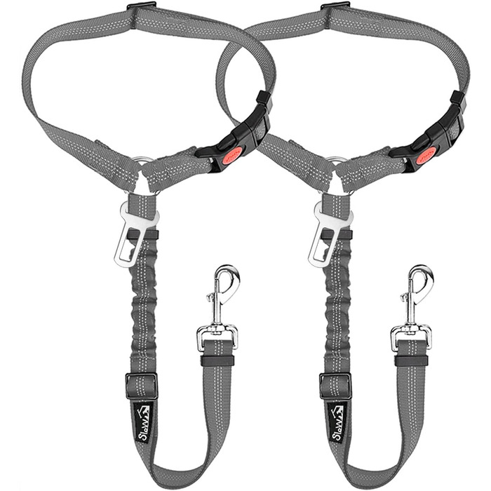 Ремінь безпеки для собак у машину SlowTon 2 шт. (Кріплення для підголівника + кліпса)