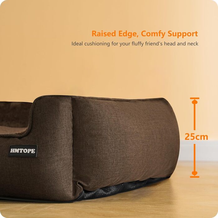 Ліжко для собак, лежанка для собак, подушка для собак, корзина для собак. Знімне та пральне, коричневого кольору, 90 x 75 x 25 см