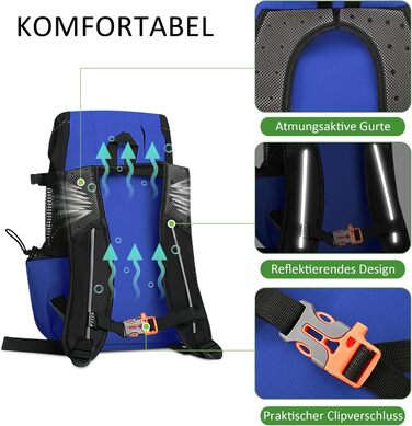 ASOPETS Рюкзак-переноска для собак середніх розмірів, блакитний, XL - для прогулянок, походів, кемпінгу та подорожей