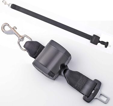 Автоматичний собачий ремінь безпеки для автомобіля - висувний, німецьке виробництво / Ремінь для собак середніх та великих порід / Ремінь з поворотним карабіном з нержавіючої сталі