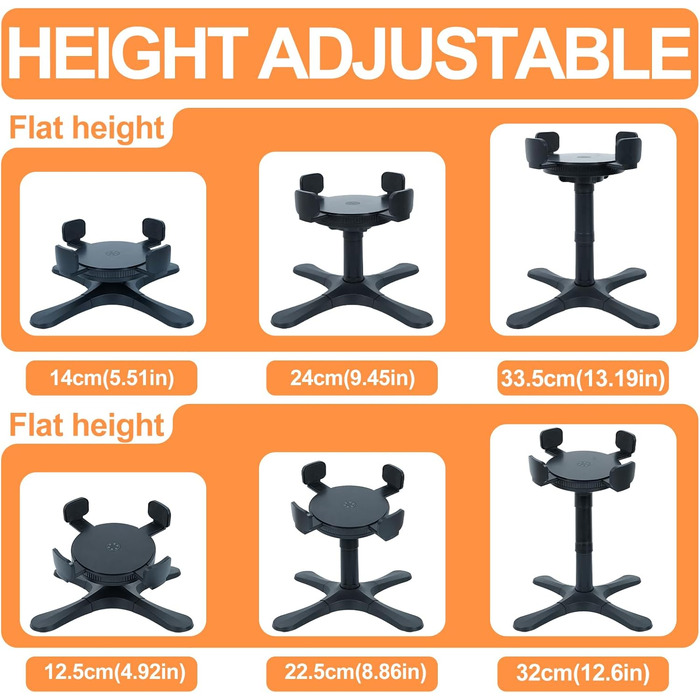 Підставка для годівлі собак, регульована по висоті, миска для води та корму, підвищена, регульована висота 5.5', 9.45', 13.2', стабільна та неслизька, для малих, середніх та великих собак, чорна