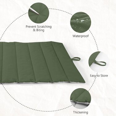 Килимок для собак UNIKOME: неслизький, антистатичний, миючий, 110x68 см (зелений+сірий)