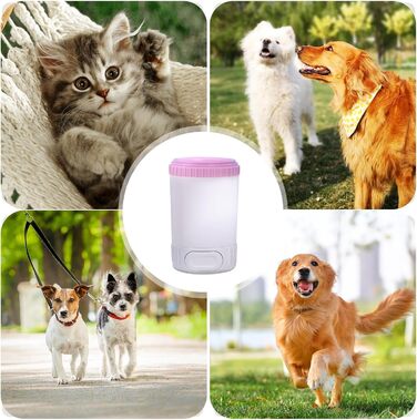 Миска для миття лап собак, очищувач лап | Миска для очищення лап собак - миска-очисник для брудних лап домашніх тварин, силіконовий пристрій для догляду за лапами, підходить для маленьких, середніх собак (Рожевий)