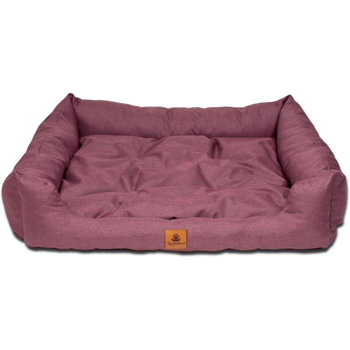 Ліжко для собак PaLulli Animal - міцне, водонепроникне, з м'яким знімним подушками, 115x85x18 см, Бордовий