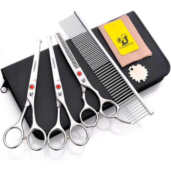 Набір професійних ножиць для грумінгу тварин, нержавіюча сталь, 6.0 дюймів, 6.5 дюймів, вигнуті ножиці, безпечні закруглені кінчики