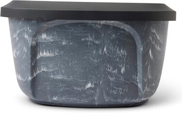 Лотки для котів ASEO Jumbo з бортиком, чорний мармур, 67,5 x 48,5 x 28 см