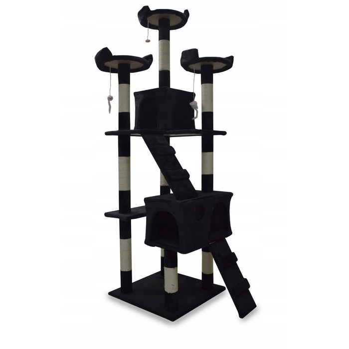 Високий когтеточка-комплекс Animel, чорний, 170 см, 7 рівнів, сизаль