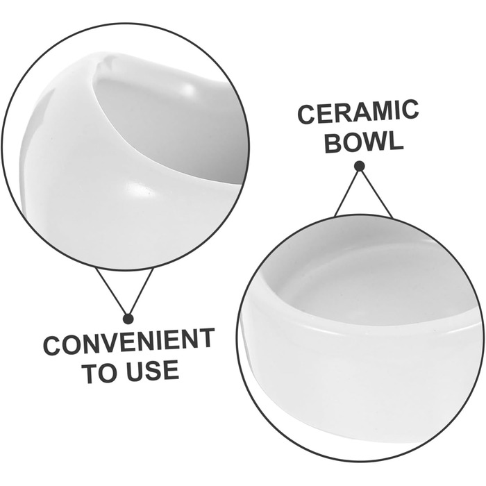 Набір мисок для хом'яків та дрібних тварин Ipetboom (2 шт) - білий, для води та корму