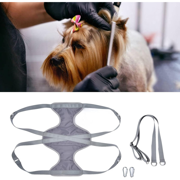 Гамак для грумінгу домашніх тварин, для собак та котів середніх та маленьких порід, сірий. Гамак-тримач для грумінгу, підходить для стрижки нігтів, миття та чищення вух