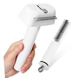 Перекладена та переписана назва: Щітка для собак та котів, щітка від линяння, 2 шт., фешенельна, для грубої шерсті, для догляду за шерстю, м'яка, для маленьких собак та котів, з м'яким наконечником