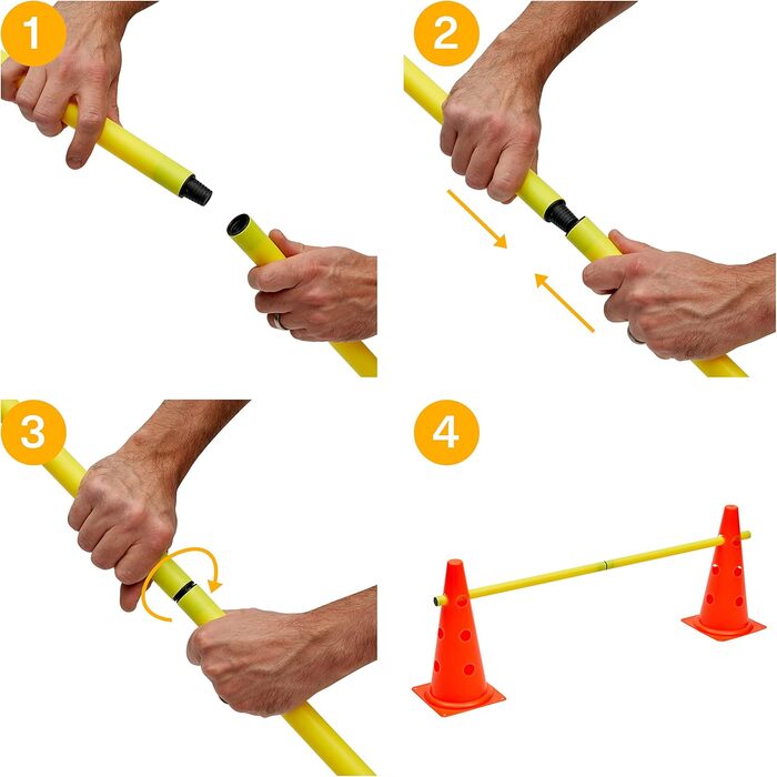 Набір для координації Bramble 18 шт. з сумкою - конуси та штанги для футболу, спорту, тренувань (діти, дорослі, собаки)