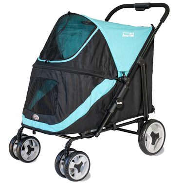 Візок для собак Innopet Mamut блакитно-чорний – до 50 кг, з дощовим захистом, складається одним рухом – поворотні колеса, візок для великих та середніх собак