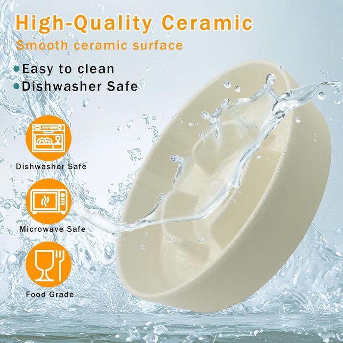 Миска для собак Anti Schling Napf з кераміки, піднята миска для собак, проти блювоти, інтерактивна миска для повільного годування, для котів та маленьких собак, темно-зелена, 15.5 см