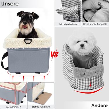 Автокрісло для собак та котів, сіре, до 5.4 кг