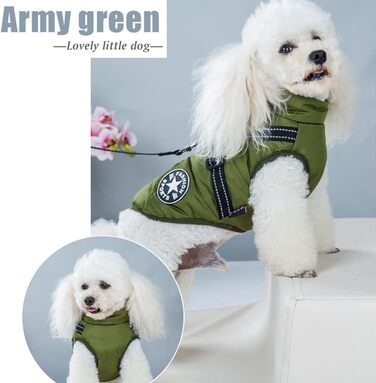 Тепла водонепроникна жилетка для собак з повідком, зима, 9 кольорів (зелений L)