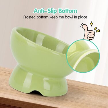 Керамічні годівниці для котів Nobleza (2 шт) з нахилом 15°, анти-блювотні, для корму та води, підходять для котів та маленьких собак, білий колір