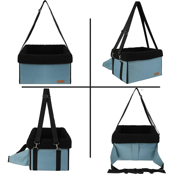 Автомобільний лежак для собак - міцний, знімний флісовий вкладиш, для маленьких та середніх собак, синій