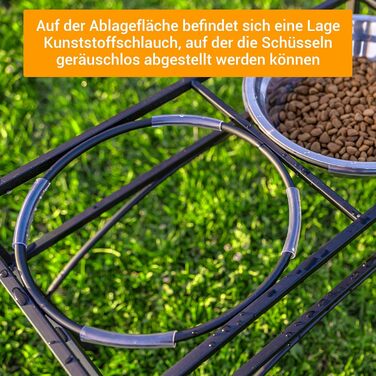 Підставка для мисок для собак TEKEPL - 2 миски з нержавіючої сталі, стійка, антиковзаюча, для води та корму (M)