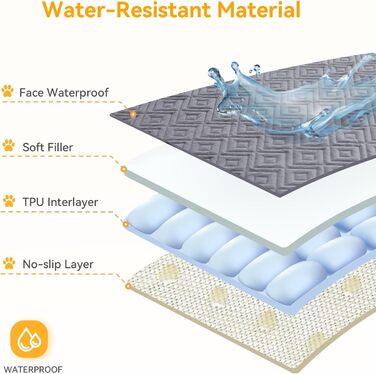 Водонепроникний килимок для собак, неслизький та пральний, ковдра для собак та котів, захисний килимок для дивану від шерсті та подряпин, ідеально підходить для дивану, ліжка, автокрісла (Сірий, 127×152 см) (130x210 см)