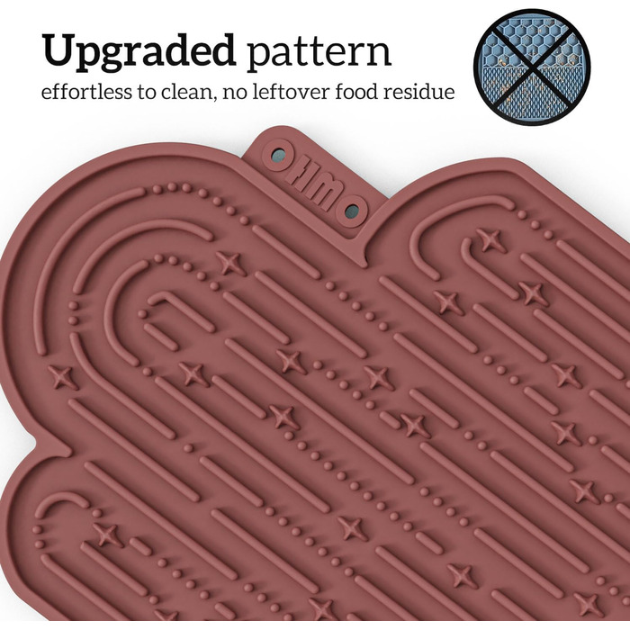 Лежак-іграшка для собак та котів OHMO Schleckmatte, 2 шт. - милий дизайн кактуса, силікон, 18x25.5 см (кораловий & вишневий)