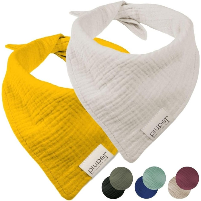 Нашийник для собак PiuPet® 2 шт. Нашийник для великих собак, стильний бандана для собак великих та малих порід, жовто-сірий колір, розмір L (76x53x53 см)