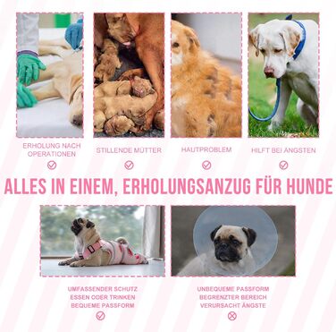 Комбінезон для собак після операції, дихаючий, для захисту задніх лап, рожевий. Підходить для собак маленьких, середніх та великих порід, для кобелів та сук. Розміри: XS (довжина спини 27-32 см, довжина лап 15 см), S (довжина спини 33-38 см, довжина лап 1