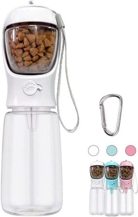 Водяна пляшка для собак на прогулянці, портативна, BPA-free, 550 мл, біла