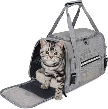 Транспортна переноска для кота/маленької собаки, складана переноска-сумка для котів та собак, переноска для цуценят з регульованим плечовим ременем