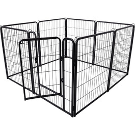 Вольєр для цуценят LZQ: розбірний вольєр для собак, 8 панелей 80x65 см, для дому та саду