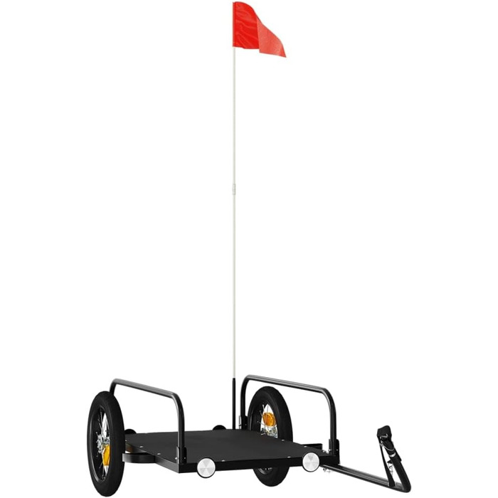 Причіп для велосипеда, переноска для собак, чорний, 122x53x31 см, метал, вагончик для покупок, компактна упаковка, проста збірка