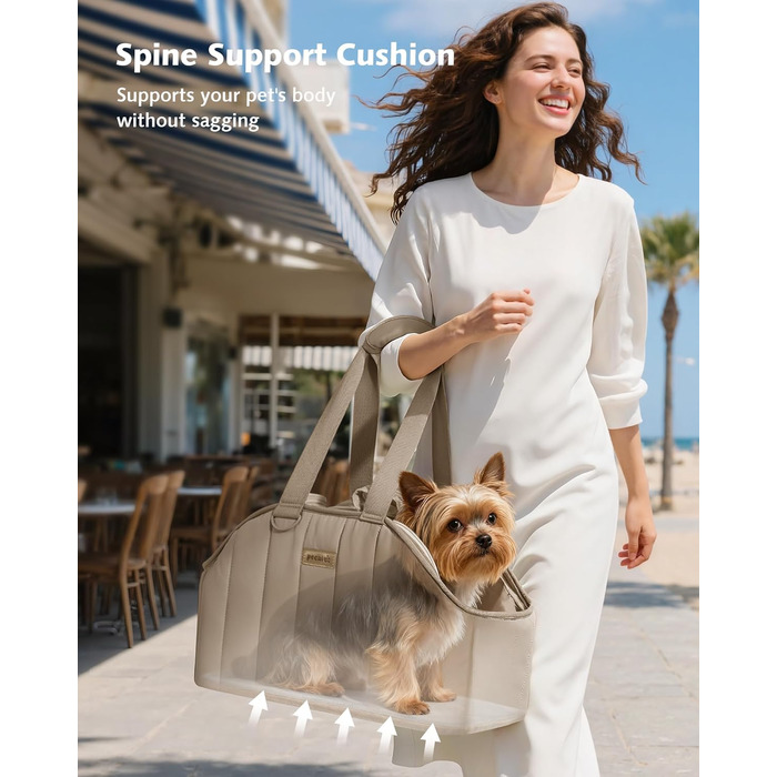 Pecute Сумка-переноска для собак та котів до 4 кг, легка складана переноска для тварин (Хакі)