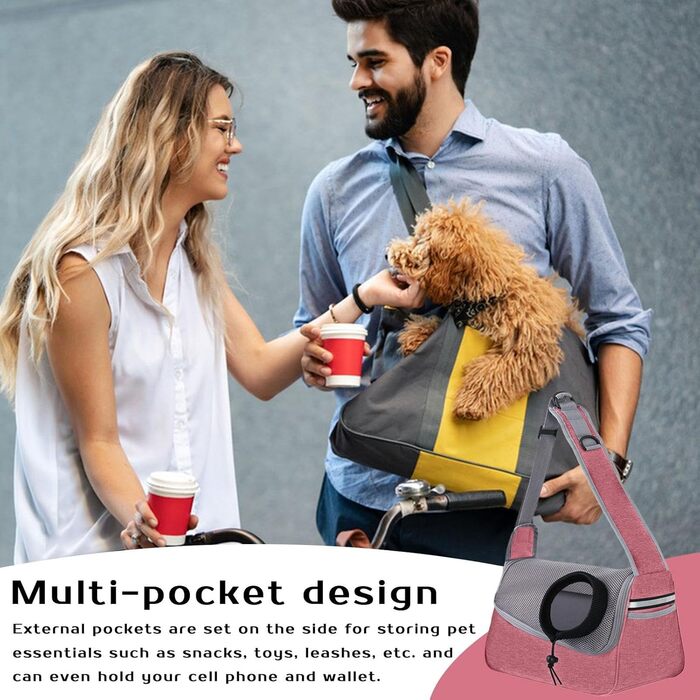 Сумка-переноска для тварин: для котів та собак, рожево-сіра-блакитна, 36x21x19 см