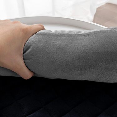 М'яке ліжко-матрац для собак і котів з велюру, антиковзаюче, миється, 75x120 см, сірий/чорний