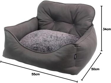 Ліжко для собак Nobby ENOCK, темно-сірий, 55 x 50 x 20-34 см