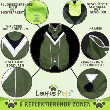 Дощовик для собак Lautus Pets, жовтий, водонепроникний, з отвором для шлейки (L)