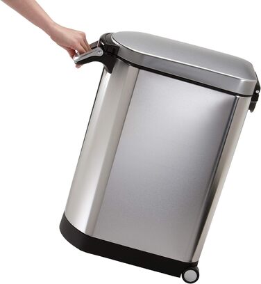 Контейнер для корму simplehuman CW1886 25 л, нержавіюча сталь, герметичний, для зберігання сухого корму для собак і котів, 12 кг, 10 років гарантії