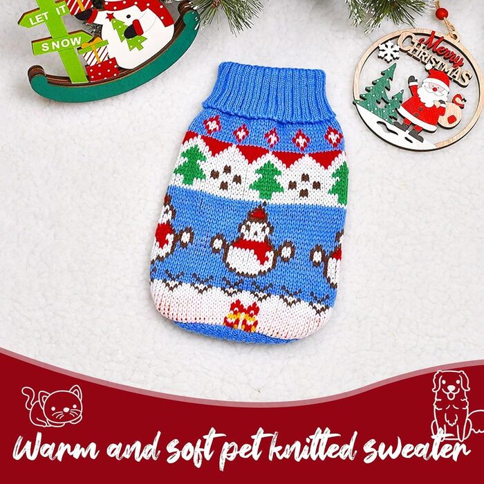Теплий зимовий светр для собак, блакитний, розмір L | Зимовий одяг для тварин