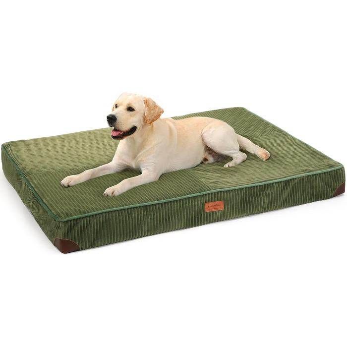 Ортопедичне ліжко для собак FUKUMARU - 91x56x9 см, зелене, водонепроникне, з антиковзким покриттям