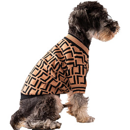 Теплий зимовий пуловер Olsa Argyle для собак, теплий халат для маленьких, середніх та великих собак, теплий одяг для цуценят, хлопчиків та дівчаток (Колір: Коричневий, Розмір: S)