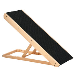 PawHut Pet Ramp Регульований пандус для собак з нековзним килимом з соснового дерева та поліестеру 90x40x61см для собак та котів
