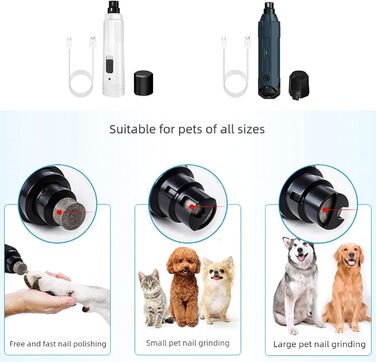 Шліфувальник для когтів домашніх тварин з підсвічуванням Marineblau (2/6 швидкостей)