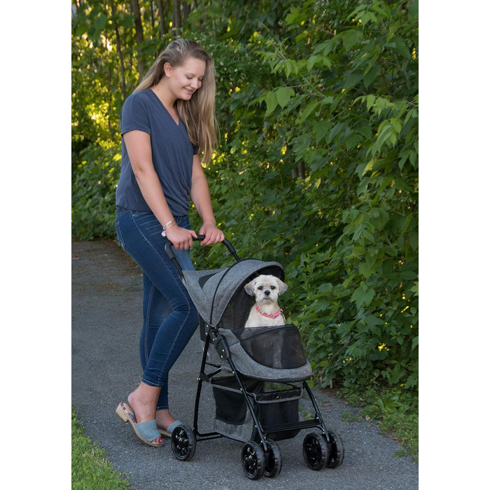 Дитяча коляска для тварин Pet Gear Happy Trails Lite, Dark Platinum, з підкладкою та ремінком безпеки