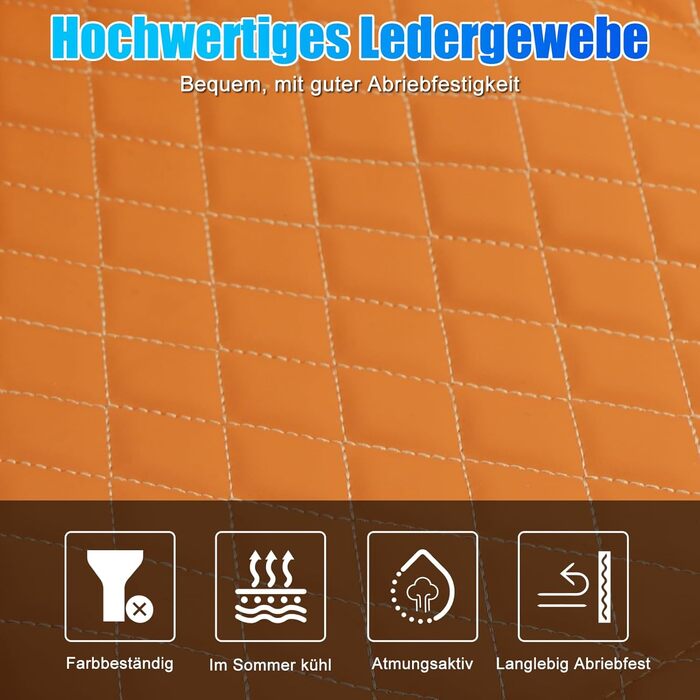 Розширювач для заднього сидіння автомобіля, розкладна платформа для сну, універсальний для SUV, MPV та компактних авто (оранжевий, шкіра)