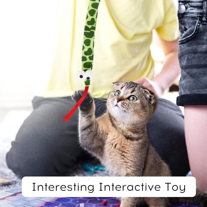 Іграшка для котів Andiker: плюшева котяча змія, 111.8 см, 2 шт. Інтерактивна іграшка для котів та кошенят, довга, легка