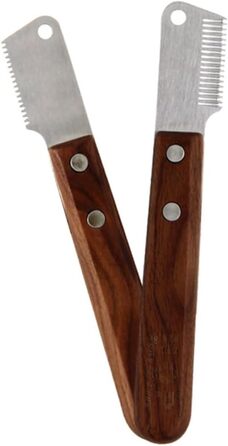Гребінець для видалення підшерстка Besportble для собак та котів з нержавіючої сталі та ергономічною ручкою з дерева