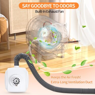 Автоматичний лоток для котів 68л з самоочищенням, з APP-керуванням, захистом та нейтралізатором запаху, з килимком та 2 рулонами сміттєвих пакетів, для кількох котів