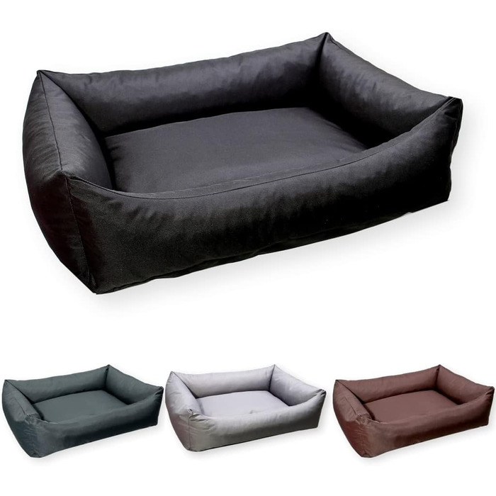 Водонепроникне собаче ліжко 4L Textil Koko для великих собак, корзина, знімний та пральний чохол, чорний (100x80 см)