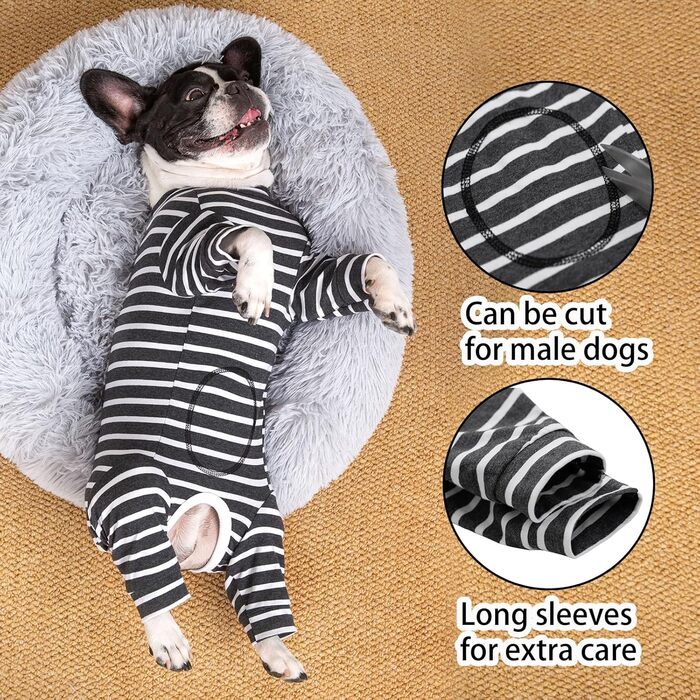 Комбінезон для собак після операції Axcimond, сірий, L, захисний одяг для відновлення, хірургічний костюм для тварин